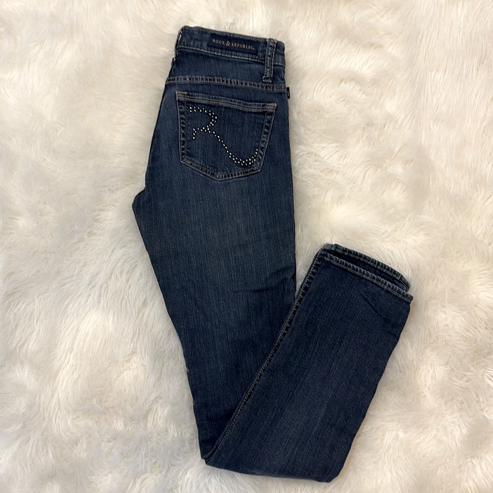 Rock & Republic dark wash skinny jeans size 2